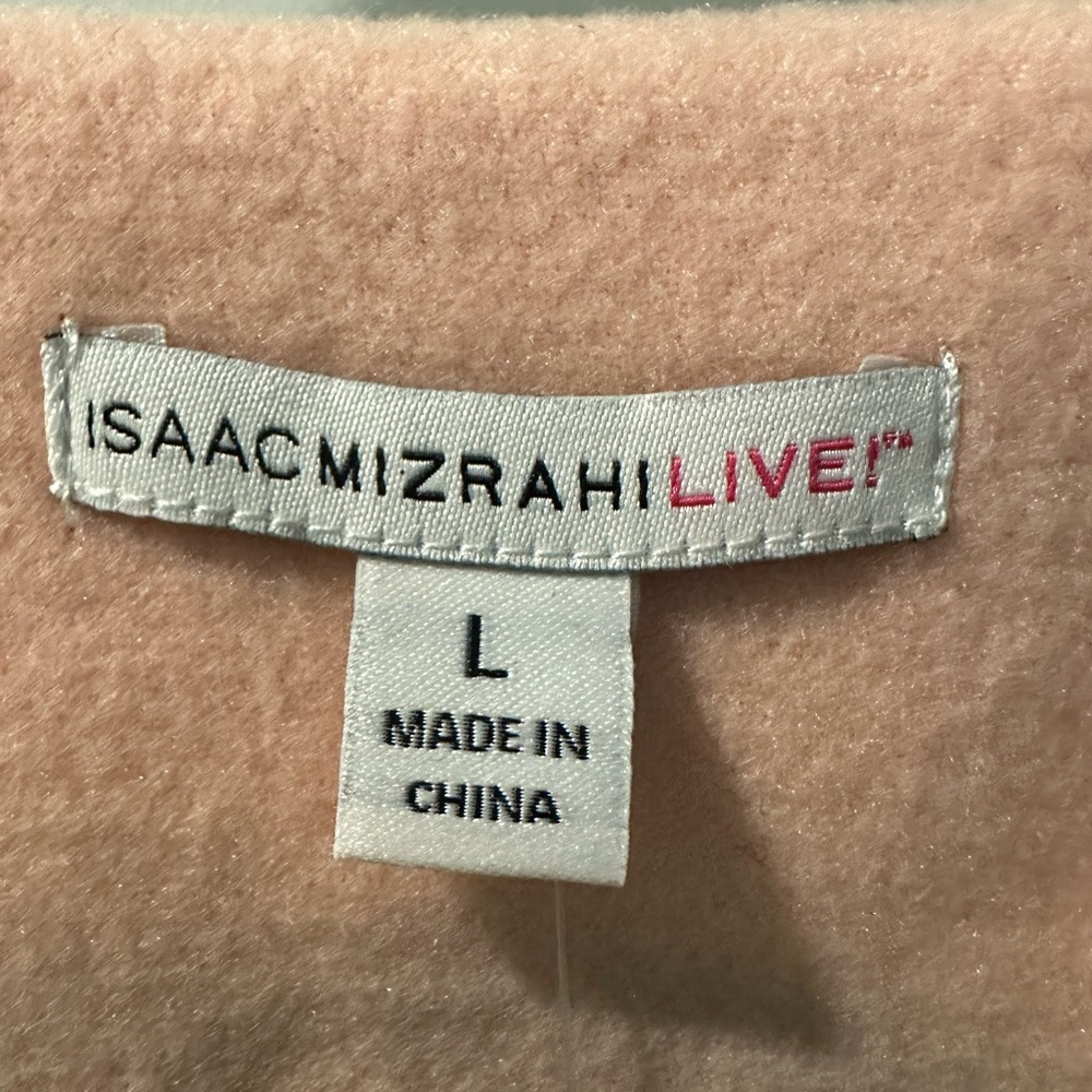 Isaac Mizrahi Lace Coat XL Button Down Mid Length Retro Coquette Pink White - Picture 5 of 8